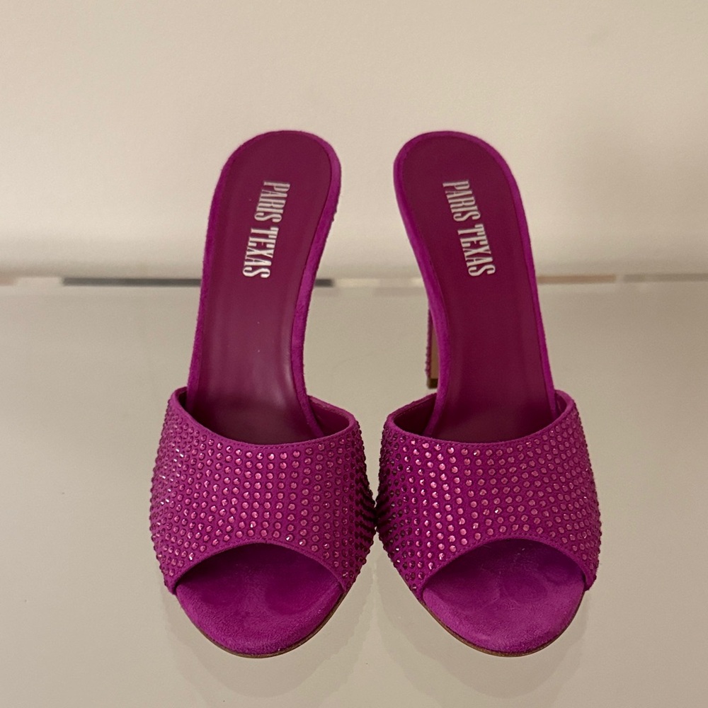 Paris Texas Fuchsia Embellished Mules